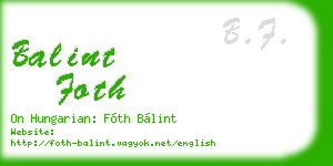 balint foth business card